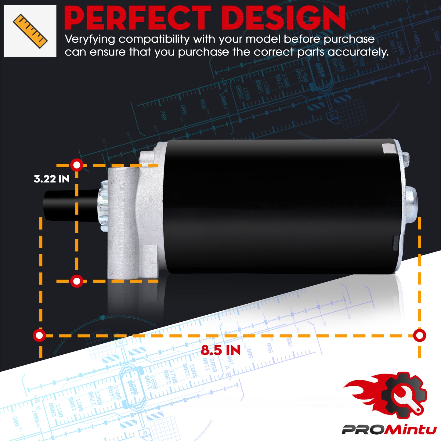 Starter Motor Replaces for 42" 50" MX5000 SS5000 SS4235 SS4260 TimeCutter Zero-Turn Mower LX425 LX468 LX500 GT2100 GT2300 Lawn Tractor with Courage 7000 Series 20HP 23HP 25HP 27HP Engines